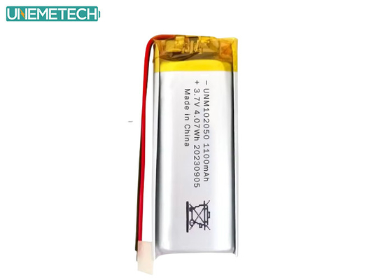 Custom Lipo Battery 102050 3.7 V 1100mAh Li Polymer Battery Pack met CE-goedkeuring