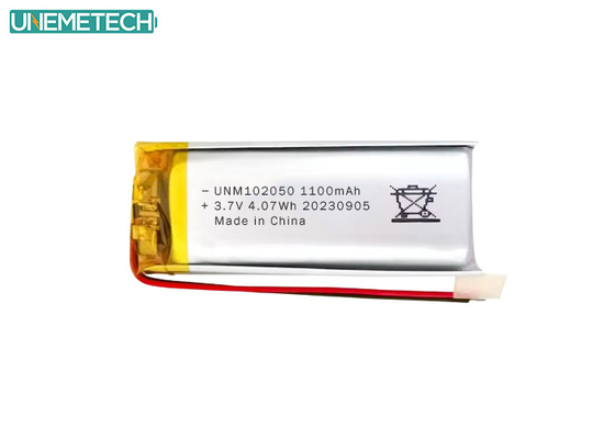 Custom Lipo Battery 102050 3.7 V 1100mAh Li Polymer Battery Pack met CE-goedkeuring