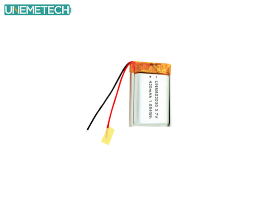 3.7V 420mAh 802030 Oplaadbare polymer-lithiumbatterie voor elektronische apparaten