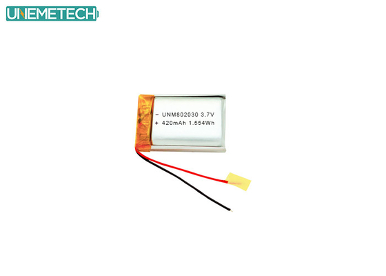 3.7V 420mAh 802030 Oplaadbare polymer-lithiumbatterie voor elektronische apparaten