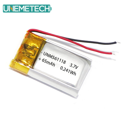 3.7V 65mAh 561118 Oplaadbare aanpasbare lithium-polymerbatterij voor oordopjes