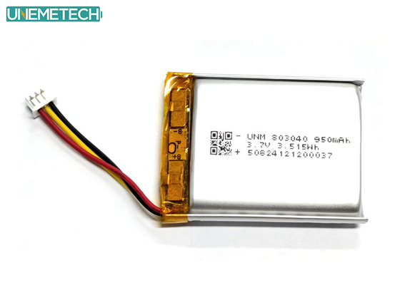 3.7V 950mAh 803040 Polymer Lithium Ion Battery Met Molex51021-3P Voor Buiten Elektronica