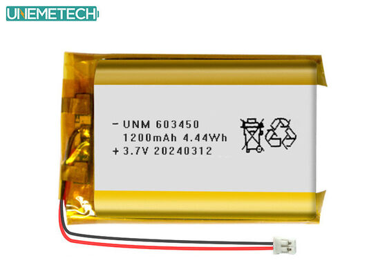 Kwaliteit 3.7V 1200mAh oplaadbare lithiumpolymeerbatterij 603450 met CE-gecertificeerd voor elektronica Fabriek